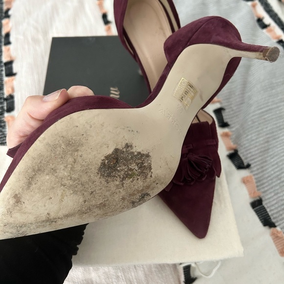 J. Crew Elsie Suede D’orsay Pumps with fringe in Vintage Cabernet - Picture 4 of 6